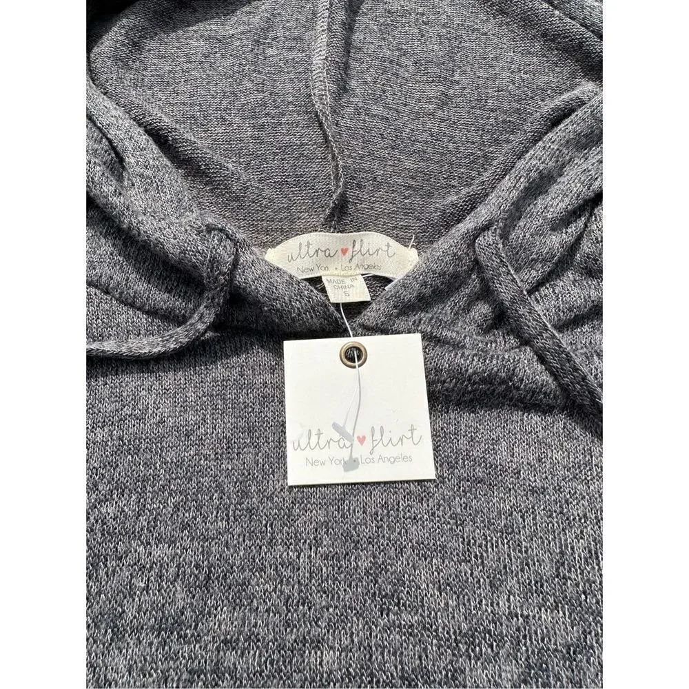 Ultra Flirt lightweight hoodie with blk lace trim on sleeve